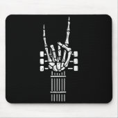 Tapis De Souris Rock On Skeleton Hand Guitar Guitarist Funny Music (Devant)