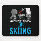 Tapis De Souris Rock Paper Scissors Nothing Beats Skiing _1 (Devant)