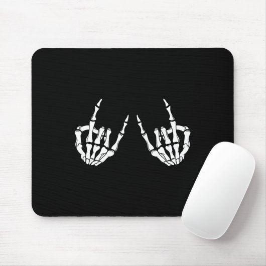 Tapis De Souris Rock Star Rock Skeleton Hands Rocker Éffrayant Hal (Avec souris)
