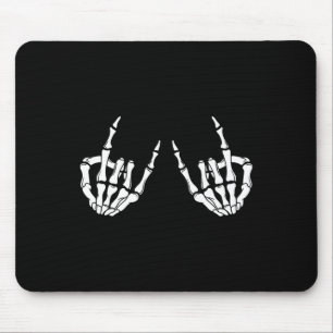 Tapis De Souris Rock Star Rock Skeleton Hands Rocker Éffrayant Hal