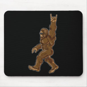 Tapis De Souris Rock Sur Bigfoot Sasquatch Aime Rock Et Roll Sung