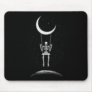 Tapis De Souris Rock Sur Skeleton Moon Rock Et Roll Men Women Rock