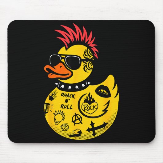 Tapis De Souris Rock Yellow Rubber Duck Men Women Kids Funny Duck (Devant)