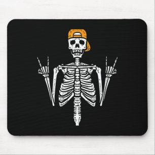 Tapis De Souris Rocker Skeleton Casquette Skin Cool Halloween Punk