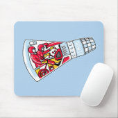 Tapis De Souris Rocket Man Retro Gemini Rockets dans l'espace (Avec souris)