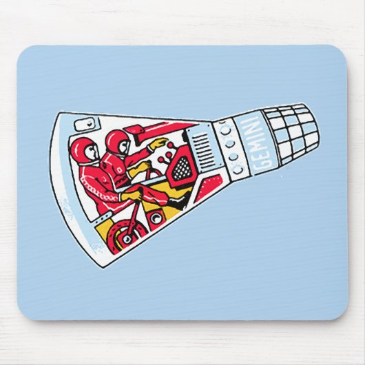Tapis De Souris Rocket Man Retro Gemini Rockets dans l'espace (Devant)