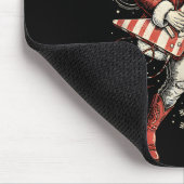 Tapis De Souris Rockin Santa Playing Guitar Funny Christmas Retro (Coin)