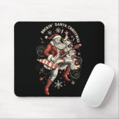 Tapis De Souris Rockin Santa Playing Guitar Funny Christmas Retro (Avec souris)