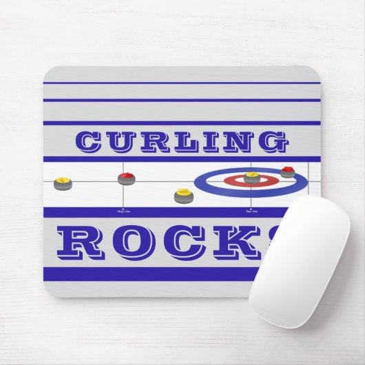 Tapis De Souris Rocks de curling (Avec souris)