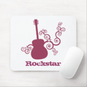Tapis De Souris Rockstar Guitar Mousepad, Fuchsia (Avec souris)