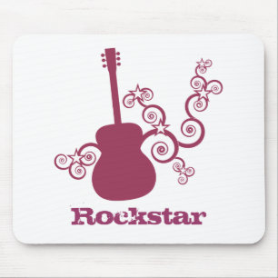 Tapis De Souris Rockstar Guitar Mousepad, Fuchsia