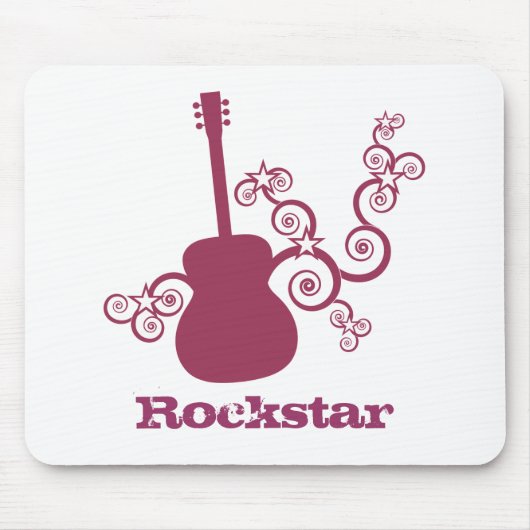 Tapis De Souris Rockstar Guitar Mousepad, Fuchsia (Devant)