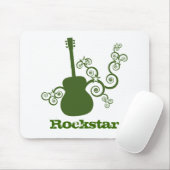 Tapis De Souris Rockstar Guitar Mousepad, Vert (Avec souris)