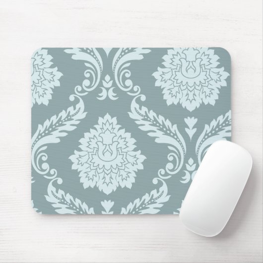 Tapis De Souris Rococo Damask Art I Duck Egg Blue+Teal (Avec souris)