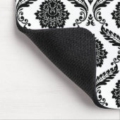Tapis De Souris Rococo Damask Pattern Black on White (Coin)