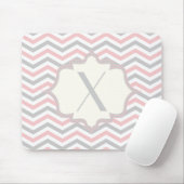Tapis De Souris Rodern, grey, ivory chevron pattern custom (Avec souris)
