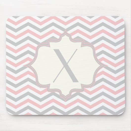 Tapis De Souris Rodern, grey, ivory chevron pattern custom (Devant)