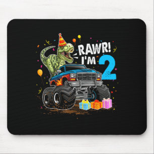 Tapis De Souris Roh je suis 2 2e Anniversaire T Rex Dinosaure Drôl