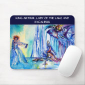 TAPIS DE SOURIS ROI ARTHUR, DAME DU LAC ET EXCALIBUR (Avec souris)
