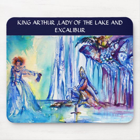 TAPIS DE SOURIS ROI ARTHUR, DAME DU LAC ET EXCALIBUR (Devant)