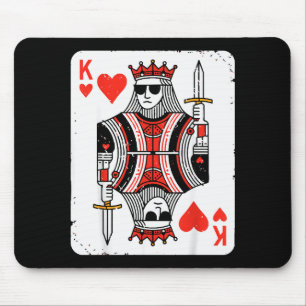 Tapis De Souris Roi de cœur cool carte à jouer pour la Saint-Valen