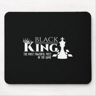 Tapis De Souris Roi Noir - La Pièce La Plus Puissante Du Jeu -