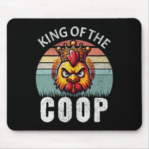 Tapis De Souris Roi Rétro du père de poulet en colère de la coopér