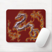 Tapis De Souris rojo fuego de dragon (Avec souris)