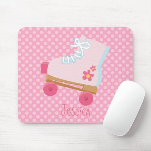 Tapis De Souris Rollerskate rose Mousepad (Avec souris)