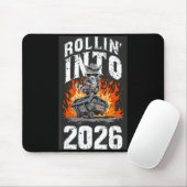 Tapis De Souris Rollin Into 2026 Raccoon Funny Dumpster Fire 2025  (Avec souris)