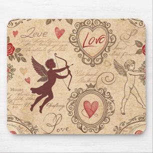 Tapis De Souris Romance de la Saint-Valentin avec Cupidon victorie
