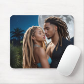 Tapis De Souris Romantic Moonlight Couple Art Mousepad (Avec souris)