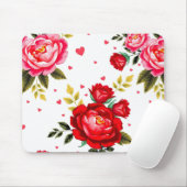 Tapis De Souris Romantic Roses and Hearts Mouse Pad (Avec souris)