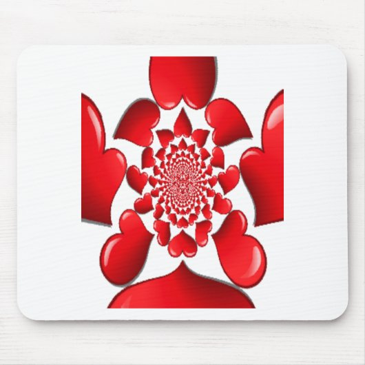 Tapis De Souris Romantique Red Hearts Art Motif Imprimer (Devant)
