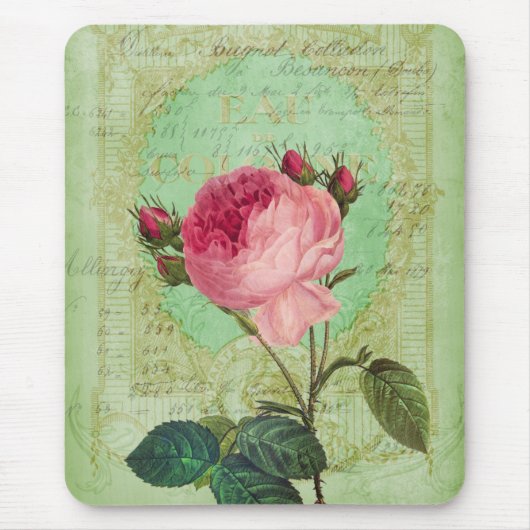 Tapis De Souris Romantique Shabby Chic Rose style victorien Mousep (Devant)