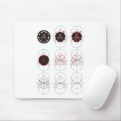 Tapis De Souris Rond avec dessin de trèfle à l'épée (Avec souris)