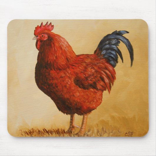 Tapis De Souris Rooster chicken de Rhode Island (Devant)