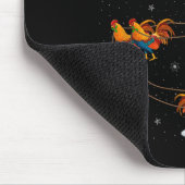 Tapis De Souris Rooster Chickens Santa Sleigh Flying Funny Magical (Coin)