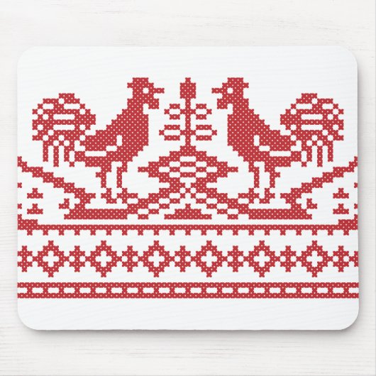 Tapis De Souris Rooster cross-stitch (Devant)