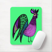 Tapis De Souris Rooster d'art populaire violet (Avec souris)