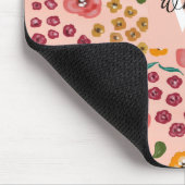 Tapis De Souris Rose Abstrait floral à la main (Coin)