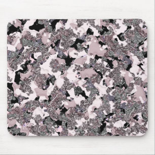 Tapis De Souris Rose Argent & Noir Beauté Spill Glam Gloss Féminin