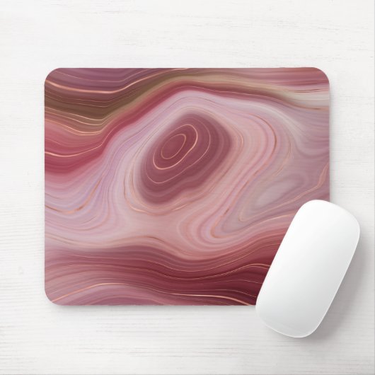 Tapis De Souris Rose Argile et Agate de soie Mousepad (Avec souris)