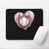 Tapis De Souris Rose Avec Bow Et Coeur - Sote Softball Aesthétique (Avec souris)