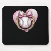 Tapis De Souris Rose Avec Bow Et Coeur - Sote Softball Aesthétique (Devant)