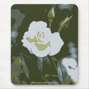 Tapis de souris Rose Blanche