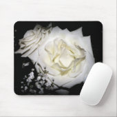 Tapis De Souris Rose blanche (Avec souris)