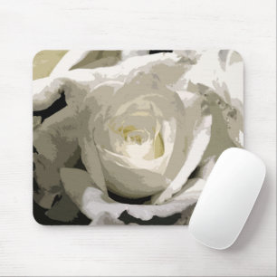 Tapis De Souris Rose blanche Abstraite