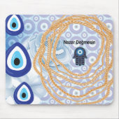 Tapis De Souris Rose blanche féminine oeil mal (Devant)