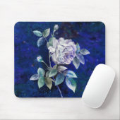 Tapis De Souris Rose blanche sur un fond texturé (Avec souris)